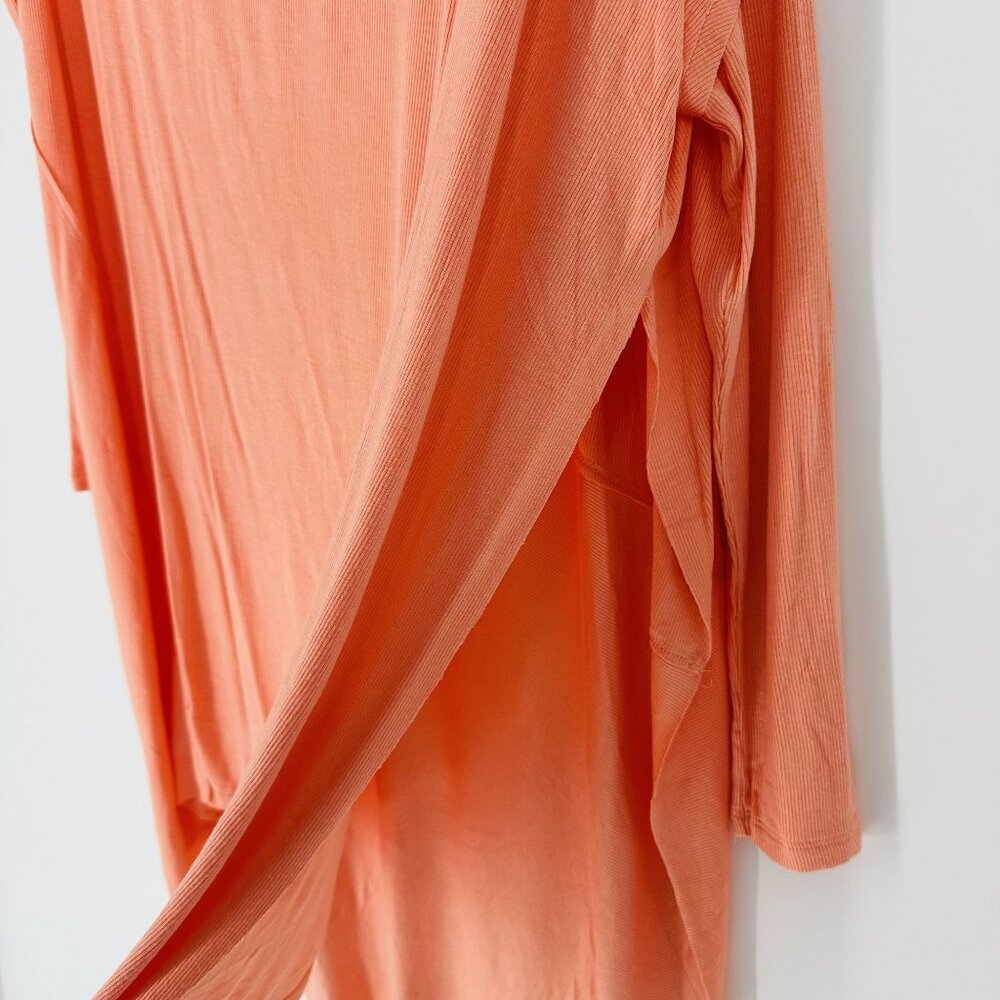 We The Free Grapevine Coral Asymmetric Long Sleeve Ribbed Stretchy Tunic Top M - Picture 7 of 12